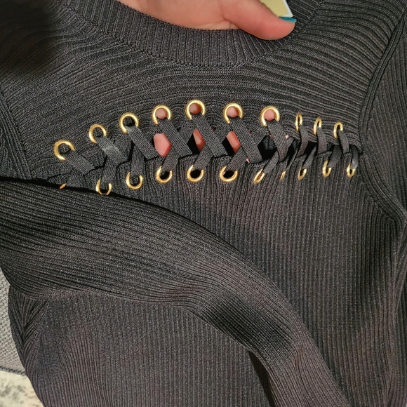 NWT Michael Kors Grommet Lace Up Sweater Dress - Picture 9 of 9